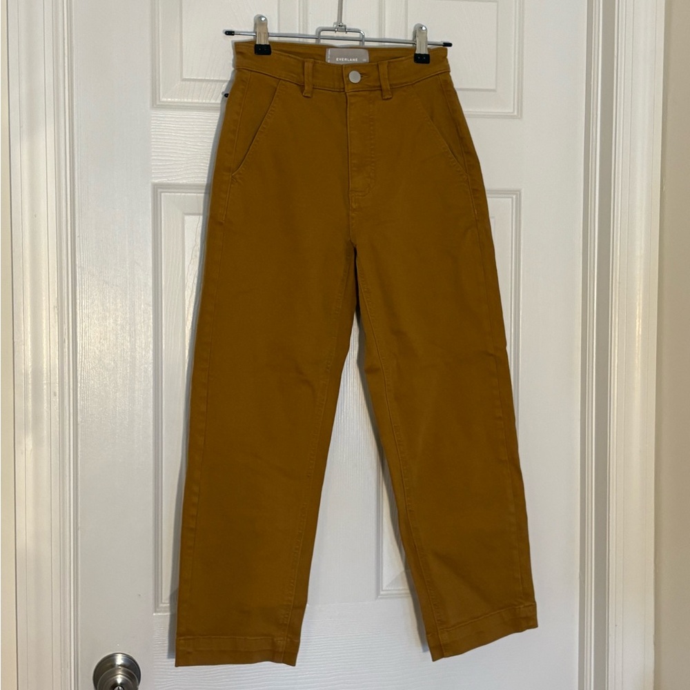 Everlane The Straight-Leg Crop Mustard Pants